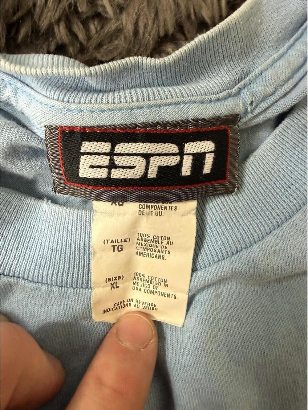 Vintage 90s ESPN New York T Shirt Men’s XL Blue Short Sleeve - Picture 2 of 11